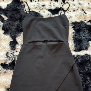 Lulu's Elegant Black Cut-Out Mini Dress